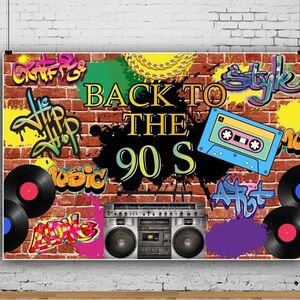 90s Hip Hop Party Backdrop